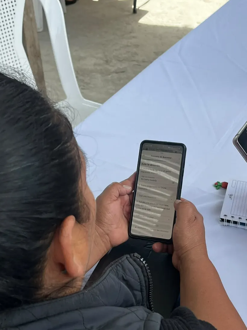 Encuesta de bienestar financiero en celular