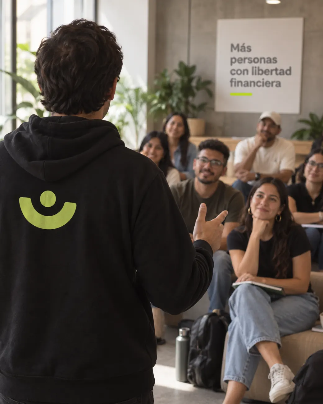 Charla presencial de Libertat con un grupo de asistentes